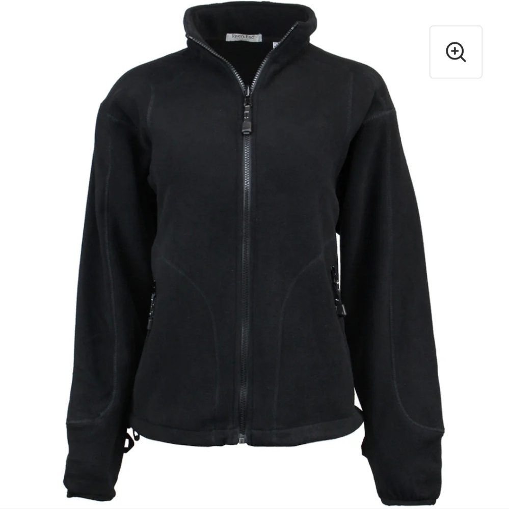 Riversend Fleece Full ZipUp Jacket, Black, NWT